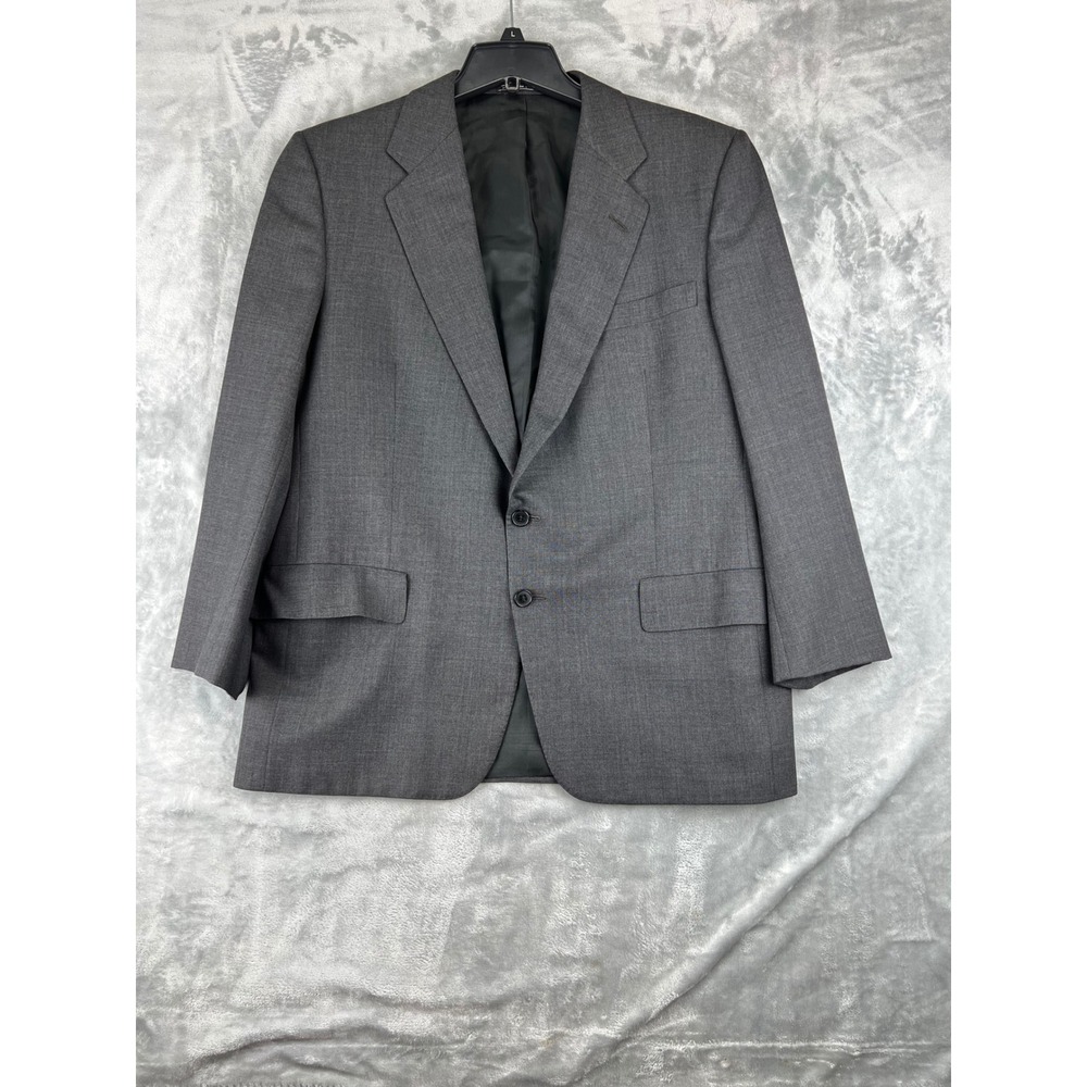Chester Barrie England Pure New Wool Super‎ 100s Gray Plaid Blazer 42S